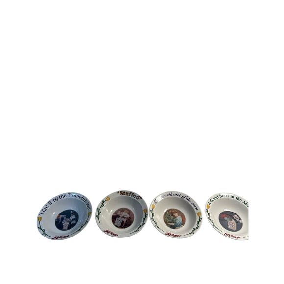 4 Kellogs Cornflake cereal bowls 1996 series:  Eat Trunkful/ Stuffed/Sweetheart/ - Picture 1 of 3